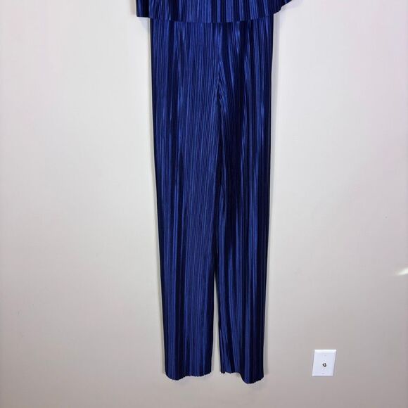 New Amanda Uprichard Blue Collina Strapless Pleated Jumpsuit XS - Picture 4 of 8